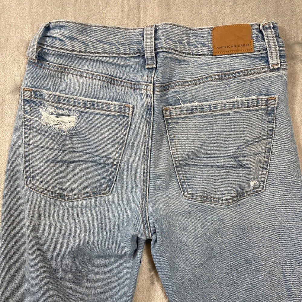 American Eagle Jeans 0R 90s Low Rise Skinny Kick Light Distressed Side Slit - Picture 5 of 7